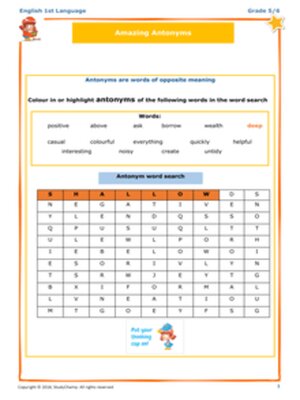 cover image of Grade 6 English: Antonyms